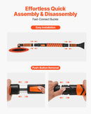 VEVOR pagarināms 107 cm sniega tīrīšanas rīks ar 180° grozāmu birstes galvu, neslīdošu rokturi un ledus skrāpi, piemērots automašīnām, kravas auto un apvidus transportlīdzekļiem