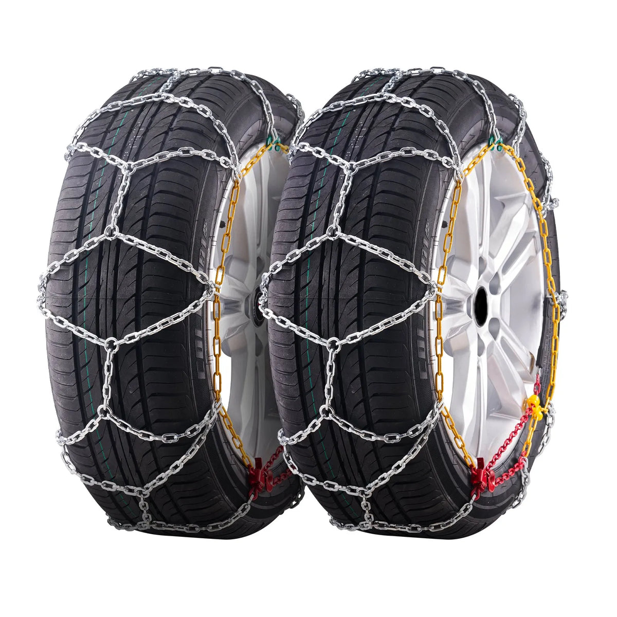 Snow chains, manganese steel, traction, tyres, silver, 2 pcs