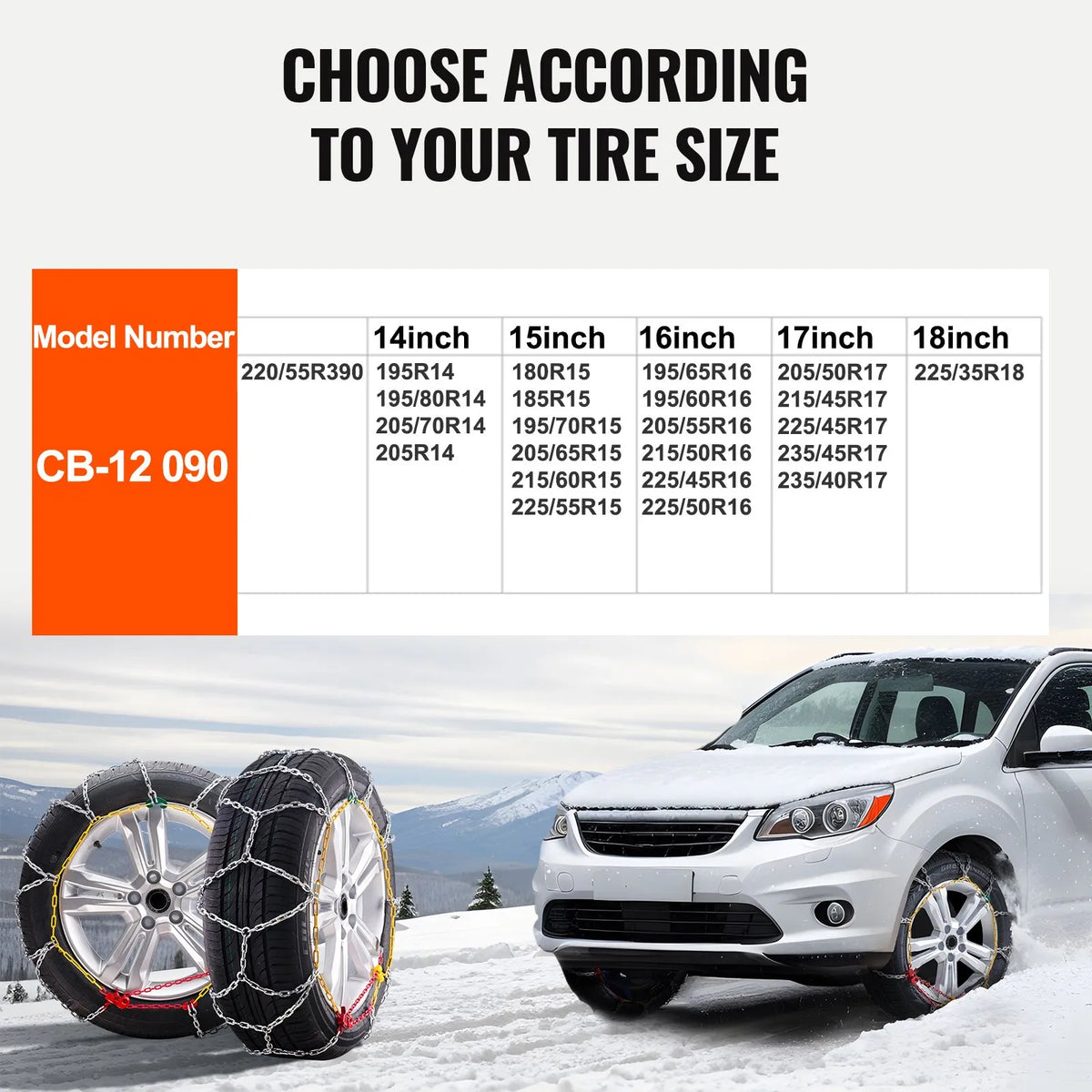 Snow chains, manganese steel, 2 pcs, traction, silver