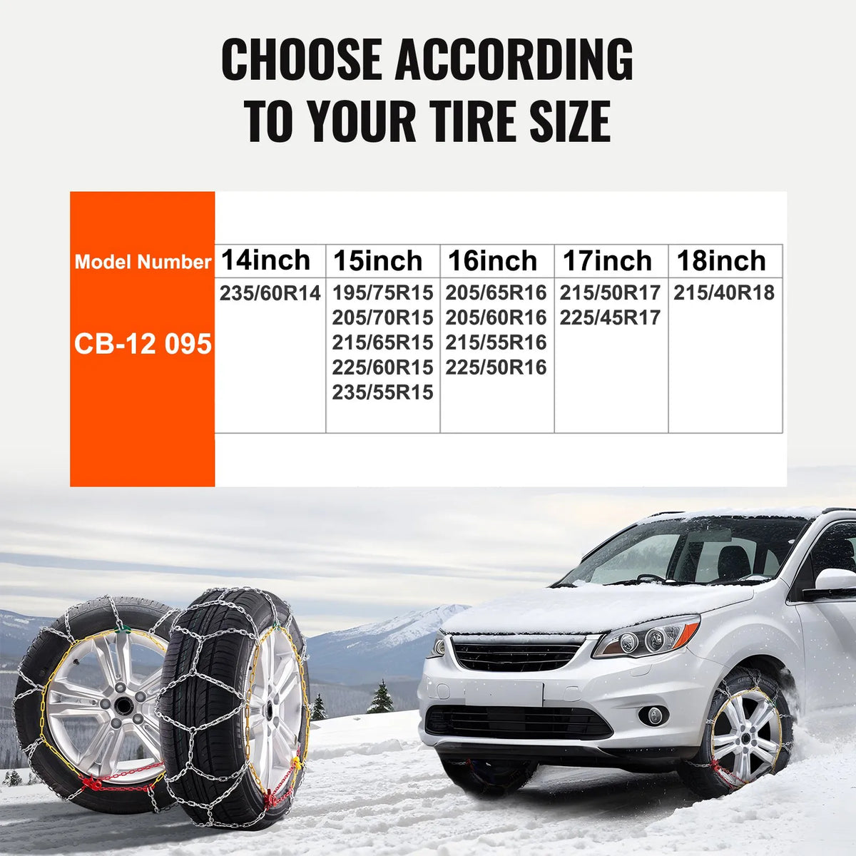 Snow chains, manganese alloy steel, 2 pcs, traction chains, silver