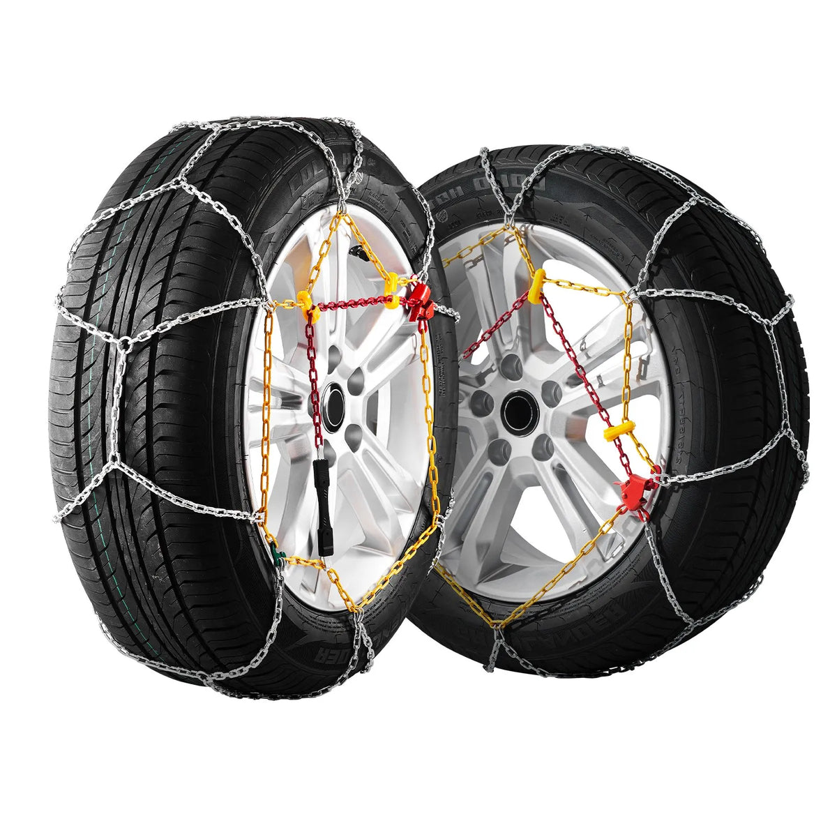 Snow chains, manganese steel, traction, silver, 2 pcs