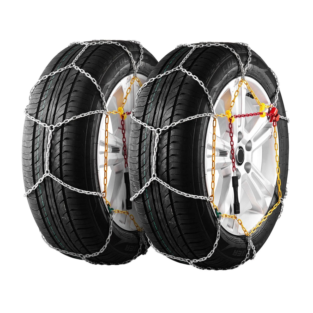 Snow chains, manganese steel, traction, silver, 2 pcs
