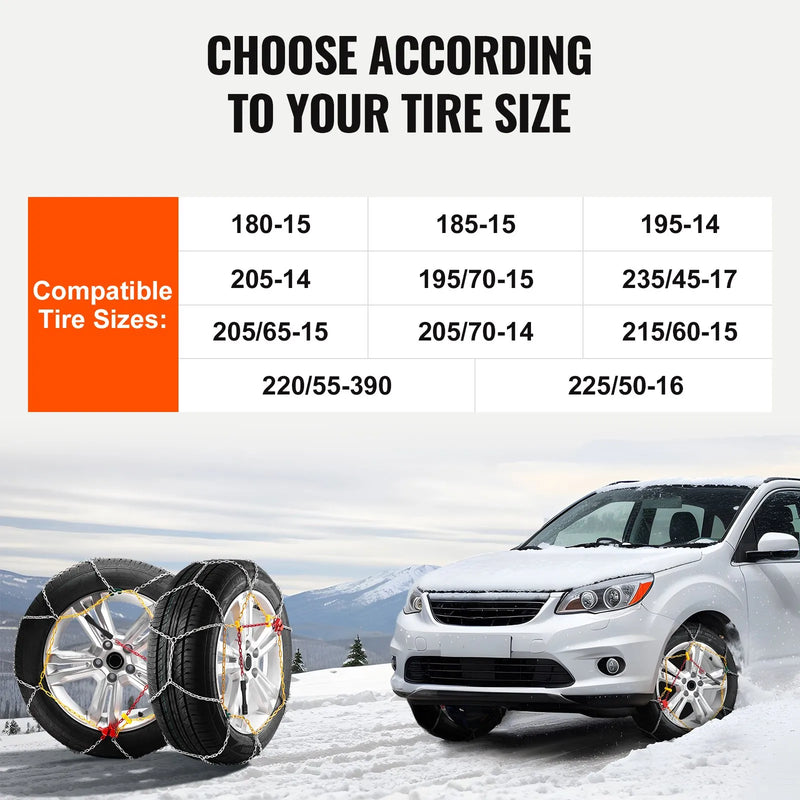 Sniega ķēdes, mangāna tērauds, vilces riepu ķēdes, sudraba-krāsa, komplekts 2 gab.