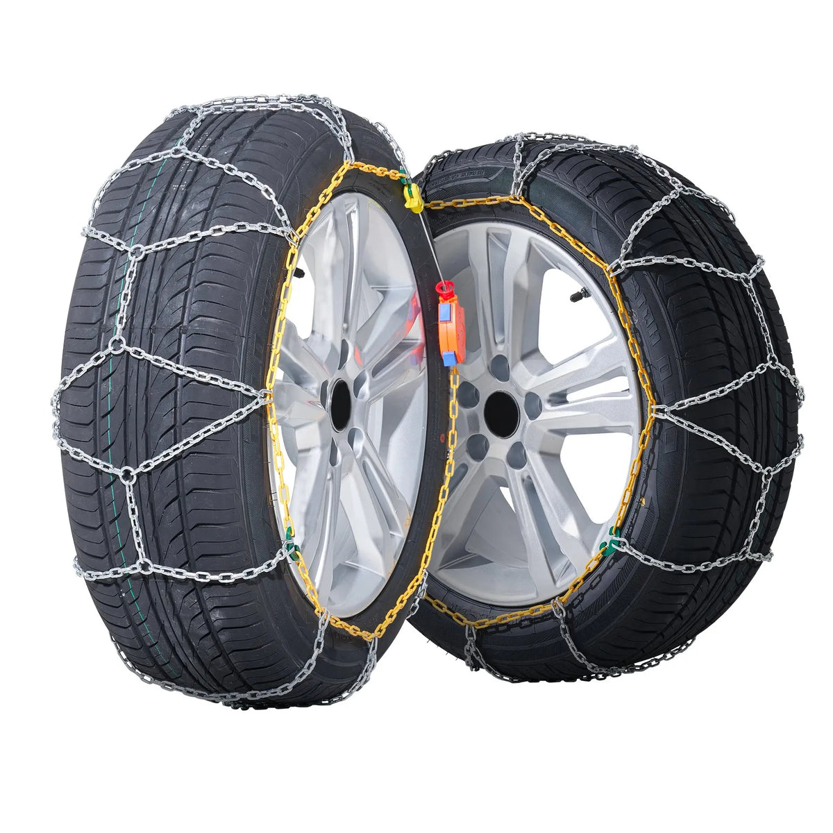 Snow chains, manganese steel, traction, tyres, silver, 2 pcs