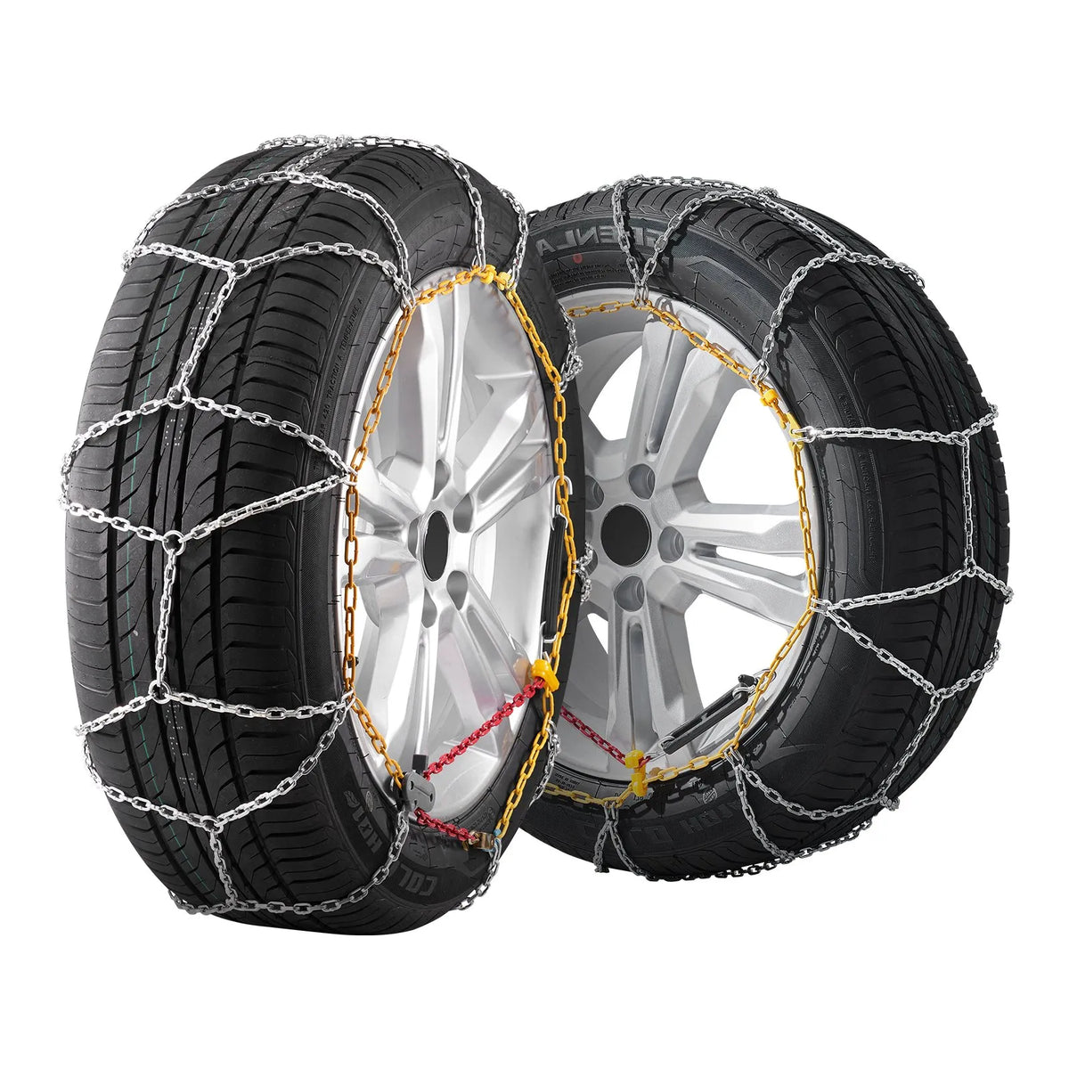 Snow chains, manganese steel, traction, silver, 2 pcs