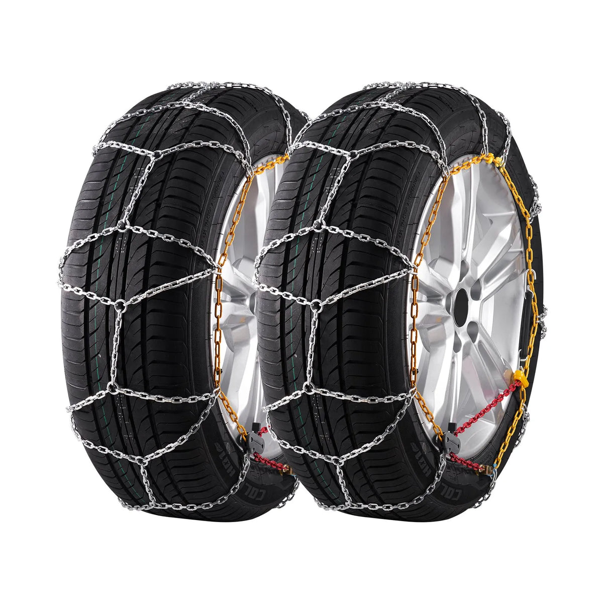 Snow chains, manganese steel, traction, silver, 2 pcs