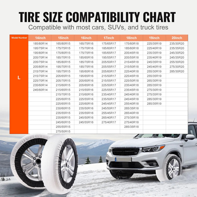 Sniega zeķes, sabiezinātas, riepu vilces pārvalki, 2 gab., L izmērs