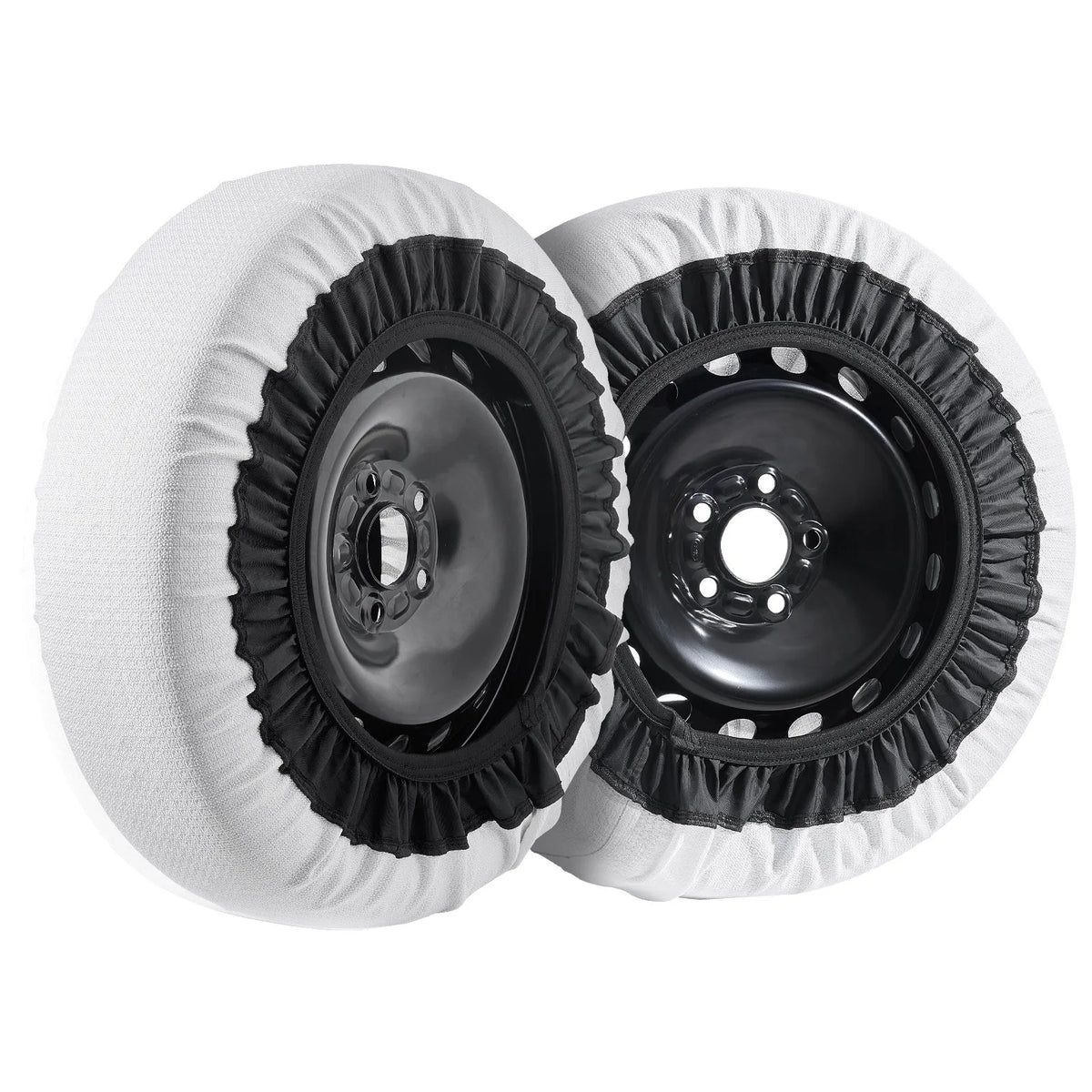 Snow socks medium size, 2 pcs, thickened, tyre traction covers, silver