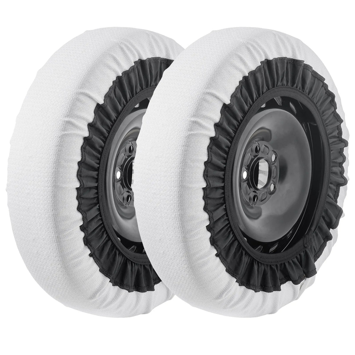 Snow socks medium size, 2 pcs, thickened, tyre traction covers, silver