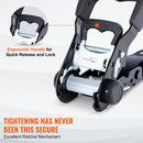 Sprūdrata stiprināšanas siksnas, 4 gab., 2362 kg maksimālā pārraušanas slodze, 40 mm × 2,44 m, ar polsterētiem rokturiem, paredzētas kravas, sadzīves tehnikas, dārza tehnikas un motociklu nostiprināšanai