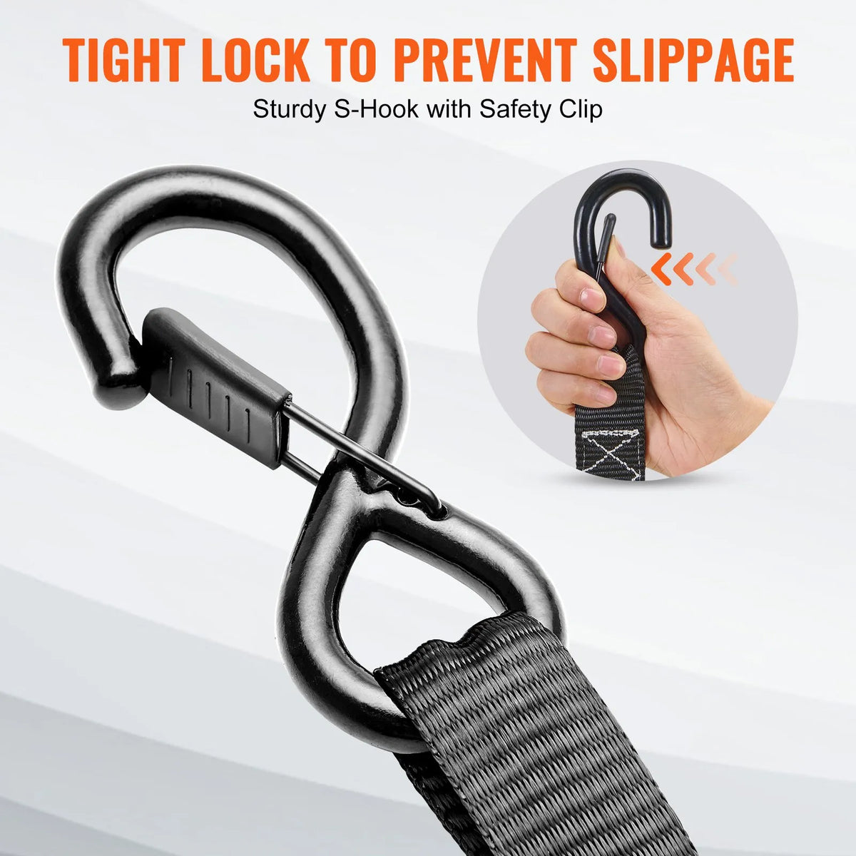 Ratchet Tie-Down Straps, 4 Pieces, 2362 kg Maximum Breaking Load, 40 mm × 2.44 m, with Padded Handles, for Securing Cargo, Appliances, Garden Equipment and Motorcycles