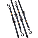 Kravas stiprināšanas siksnas ar sprūdrata mehānismu, 4 gab., 1000 kg maksimālā pārraušanas slodze, 25 mm × 4,57 m, ar polsterētiem rokturiem, paredzētas kravas, sadzīves tehnikas, dārza tehnikas un motociklu nostiprināšanai