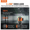 VEVOR Lāzera līmeņrādis 30 m, zaļās līnijas, pašizlīdzinošs, augstas precizitātes mērīšanai