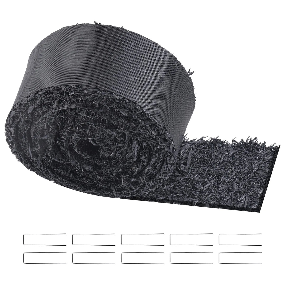 VEVOR gumijas mulča ainavu labiekārtošanai, pārstrādātas gumijas mulčas paklājs 3048 x 114 mm, pastāvīgs gumijas celiņš, dabīga izskata melna mulčas dārza apmale augiem, dārzeņiem un ziedu dārza barjerai - ZEMLETES.LV