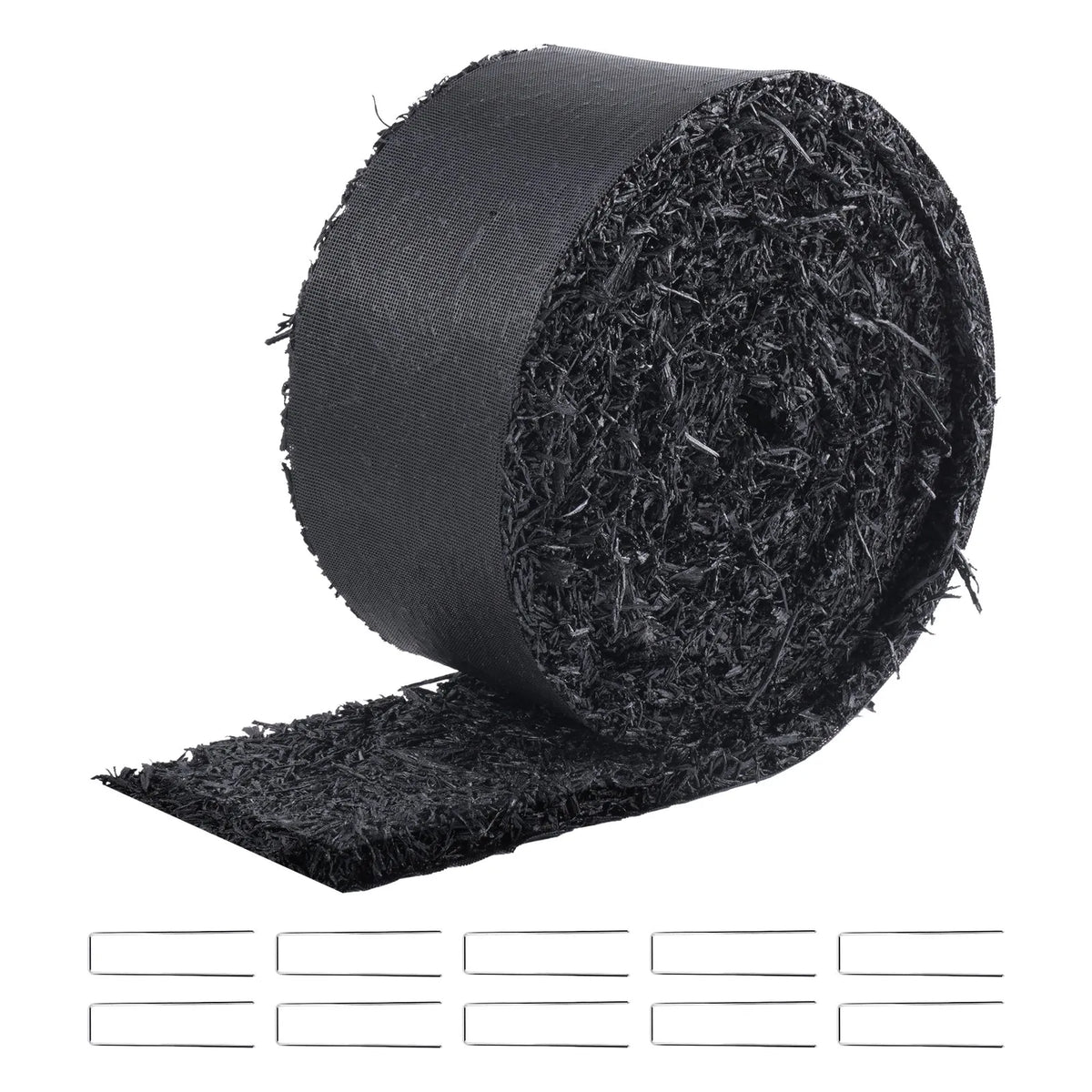 VEVOR gumijas mulča ainavu labiekārtošanai, pārstrādātas gumijas mulčas paklājs 3048 x 114 mm, pastāvīgs gumijas celiņš, dabīga izskata melna mulčas dārza apmale augiem, dārzeņiem un ziedu dārza barjerai - ZEMLETES.LV