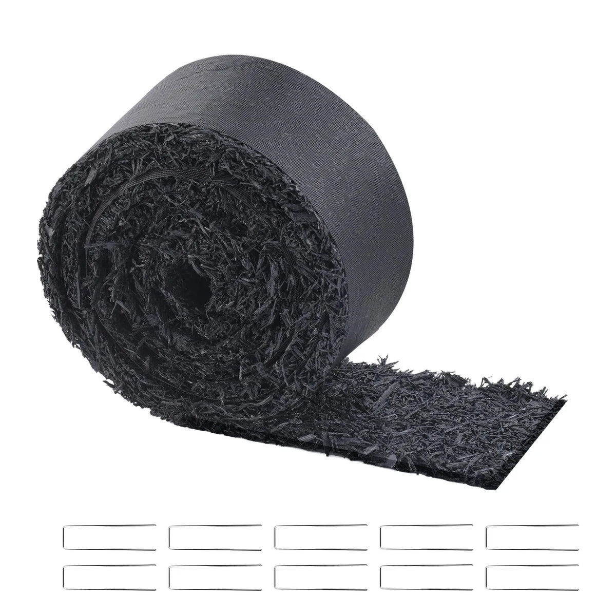 VEVOR gumijas mulča ainavu labiekārtošanai, pārstrādātas gumijas mulčas paklājs 3048 x 114 mm, pastāvīgs gumijas celiņš, dabīga izskata melna mulčas dārza apmale augiem, dārzeņiem un ziedu dārza barjerai - ZEMLETES.LV