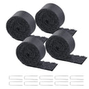 VEVOR gumijas mulča ainavu labiekārtošanai, 4 ruļļi pārstrādātas gumijas mulčas paklāja 3048 x 114 mm, pastāvīgs gumijas celiņš, dabīga izskata melna mulčas dārza apmale augiem, dārzeņiem un ziedu dārza barjerai - ZEMLETES.LV