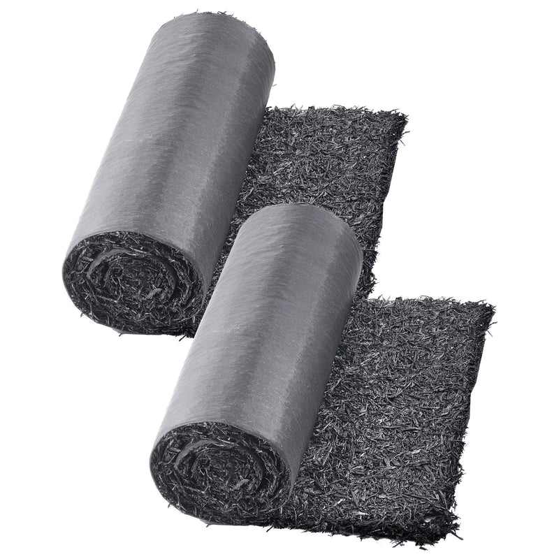 VEVOR gumijas mulča ainavu labiekārtošanai, 2 ruļļi pārstrādātas gumijas mulčas paklāja 2440 x 560 mm, pastāvīgs gumijas celiņš, dabīga izskata melna mulčas apmale augiem, dārzeņiem un ziedu dārza barjerai - ZEMLETES.LV