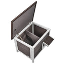 VEVOR laikizturīga āra kaķu māja, izolēta koka savvaļas kaķu un trušu māja ar pilnu putuplasta izolāciju, atveramu jumtu un PVC durvju aizkariem, 61 × 51 × 53 cm