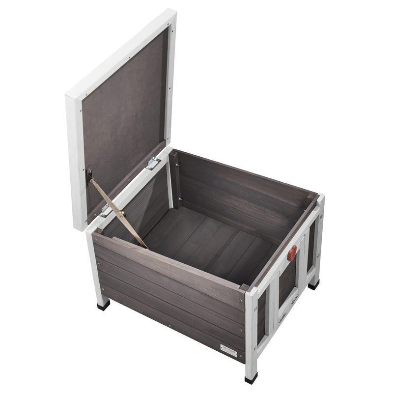 VEVOR Āra kaķu māja ar jumtu un PVC durvju aizkariem