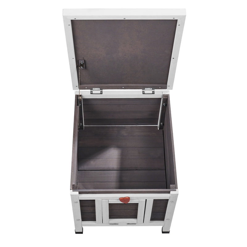 VEVOR Āra kaķu māja ar jumtu un PVC durvju aizkariem