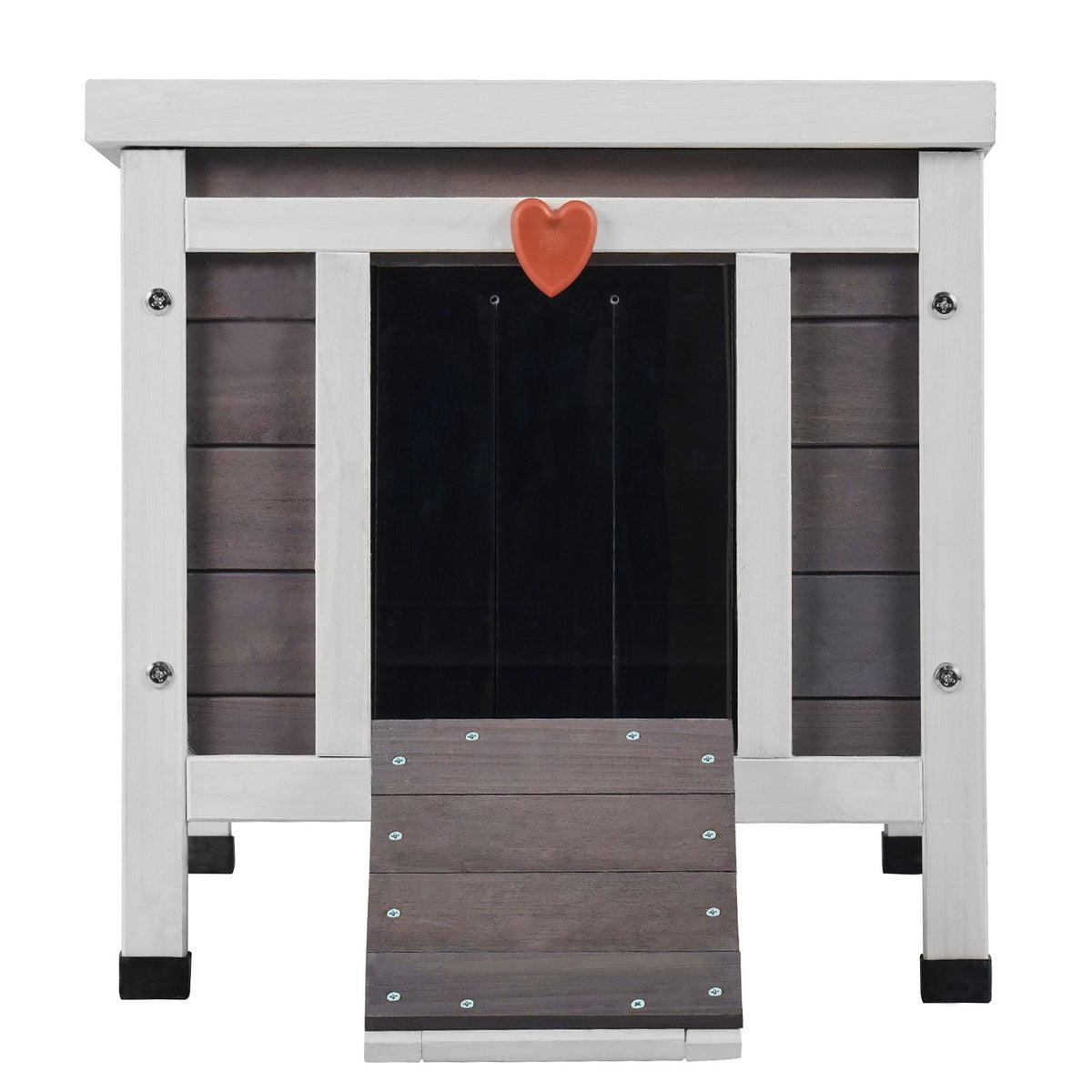 VEVOR Outdoor Wooden Cat House with Openable Roof and PVC Door Curtain, 51 × 42 × 42 cm