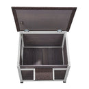 VEVOR laikizturīga āra kaķu māja, koka savvaļas kaķu un trušu māja ar logu, atveramu jumtu un PVC durvju aizkariem, 61 × 53 × 46 cm