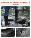 43_VEVOR vīriešu gumijas zābaki — ūdensizturīgi neslīdoši medību un dārza dubļu zābaki, siltināti viegli un izturīgi aizsargapavi rūpniecībai un lauksaimniecībai, ES izmērs 43