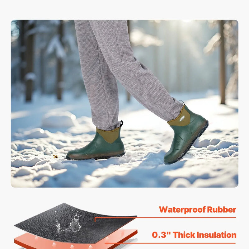 42_VEVOR sieviešu laivu zābaki — ūdensizturīgi makšķerēšanas un lietus zābaki, neslīdoši potīšu gumijas zābaki ar neoprēnu, siltināti dārza un dubļu zābaki, viegli un izturīgi rūpniecībai un lauksaimniecībai, ES izmērs 42