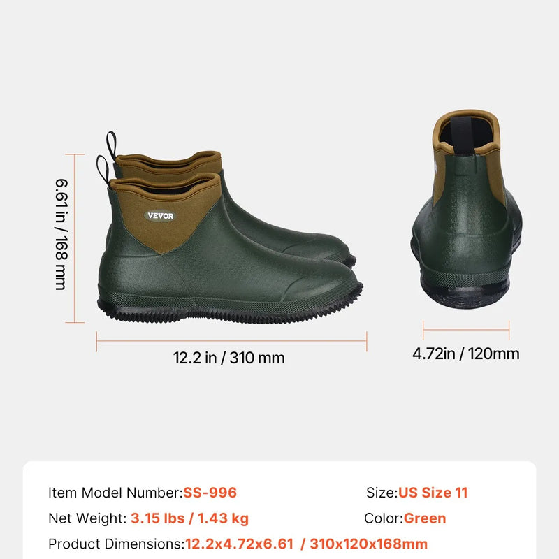 42_VEVOR sieviešu laivu zābaki — ūdensizturīgi makšķerēšanas un lietus zābaki, neslīdoši potīšu gumijas zābaki ar neoprēnu, siltināti dārza un dubļu zābaki, viegli un izturīgi rūpniecībai un lauksaimniecībai, ES izmērs 42