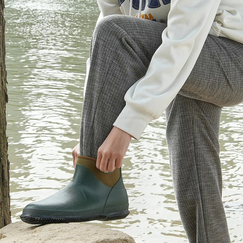 42_VEVOR sieviešu laivu zābaki — ūdensizturīgi makšķerēšanas un lietus zābaki, neslīdoši potīšu gumijas zābaki ar neoprēnu, siltināti dārza un dubļu zābaki, viegli un izturīgi rūpniecībai un lauksaimniecībai, ES izmērs 42