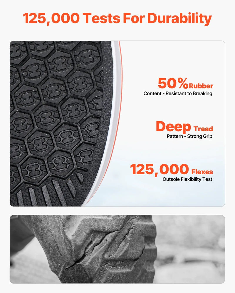 45_VEVOR vīriešu laivu zābaki — ūdensizturīgi makšķerēšanas un lietus zābaki, neslīdoši potīšu augstuma gumijas āra darba apavi, siltināti dārza un dubļu zābaki, viegli un izturīgi rūpniecībai un lauksaimniecībai, ES izmērs 45