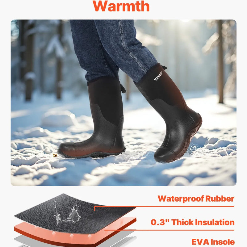 46_VEVOR vīriešu gumijas zābaki ar tērauda purngalu, aizsargapavi — ūdensizturīgi lietus un makšķerēšanas zābaki, neslīdoši viegli un izturīgi āra darba apavi rūpniecībai, būvniecībai un lauksaimniecībai, ES izmērs 46