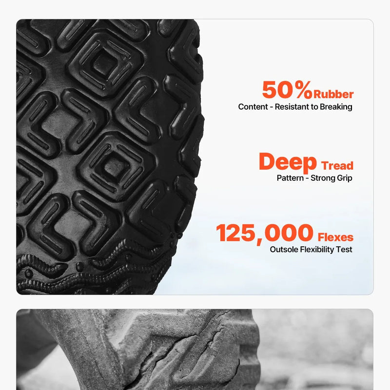 47_VEVOR vīriešu gumijas zābaki ar tērauda purngalu — ūdensizturīgi lietus un makšķerēšanas zābaki, neslīdoši, viegli un izturīgi āra darba apavi rūpniecībai, būvniecībai un lauksaimniecībai, ES izmērs 47