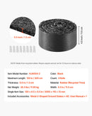 VEVOR gumijas mulčas paklāja rullis, 4 ruļļi 305 x 11,5 cm, pārstrādātas gumijas pastāvīga mulčas apmale ar mietiņiem, dabīga izskata puķu dobes barjera, 12,7 mm bieza, griežama dārza apmale ainavu veidošanai