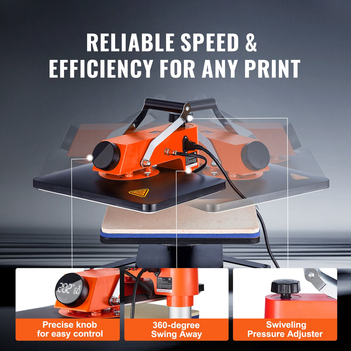 VEVOR kuumpress 30 × 38 cm 8-in-1, sublimatsiooniks särkidele, taldrikutele, kruusidele ja tassidele