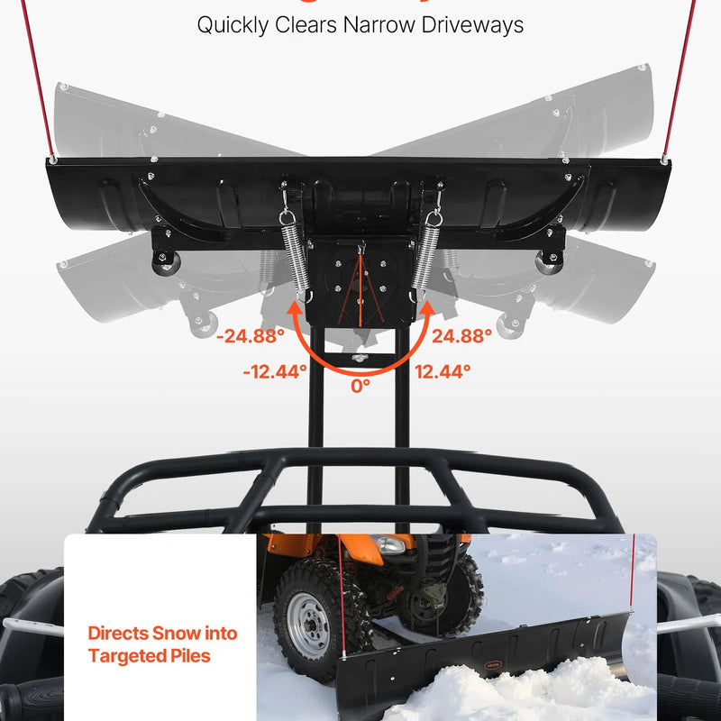 Sniega lāpsta, regulējama platuma 109/152 cm, universāls uzstādāms komplekts ar gumijas aizsargu, smagā tērauda asmens, piemērots lielākajai daļai UTV un ATV