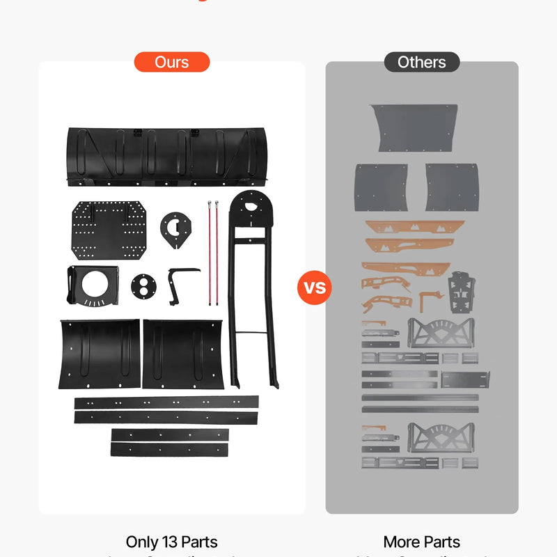 Sniega lāpsta, regulējama platuma 109/152 cm, universāls uzstādāms komplekts ar gumijas aizsargu, smagā tērauda asmens, piemērots lielākajai daļai UTV un ATV