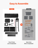 Sniega lāpsta, regulējama platuma 109/152 cm, universāls uzstādāms komplekts ar gumijas aizsargu, smagā tērauda asmens, piemērots lielākajai daļai UTV un ATV