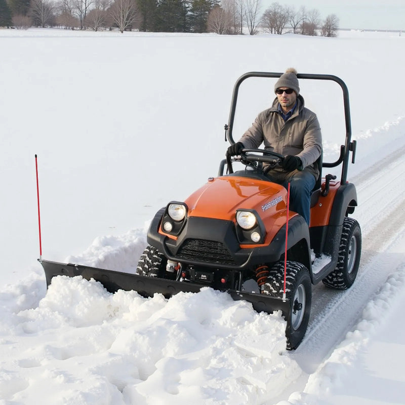 Sniega lāpsta, regulējama platuma 109/152 cm, universāls uzstādāms komplekts ar gumijas aizsargu, smagā tērauda asmens, piemērots lielākajai daļai UTV un ATV