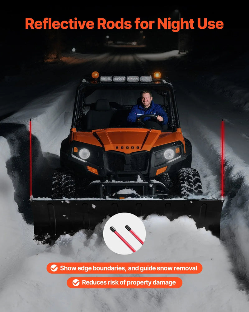 Sniega lāpsta 109/183 cm regulējama, ātri noņemama, universāls stiprinājums ar gumijas aizsargmalām, tērauda asmens, piemērota lielākajai daļai UTV un ATV