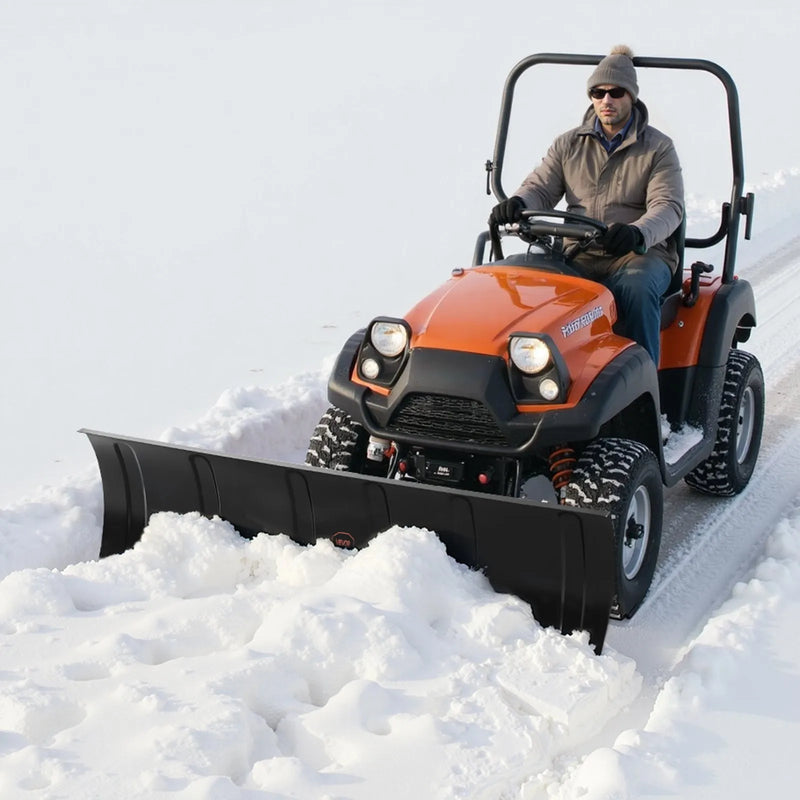 Sniega lāpstas komplekts, universāls 1524 mm uzstādāms aprīkojums ar augstuma un sānu regulēšanu, ātri noņemams, tērauda ATV lāpstas asmens, 3 stiprināšanas iespējas, efektīva sniega tīrīšana, piemērots lielākajai daļai ATV un UTV