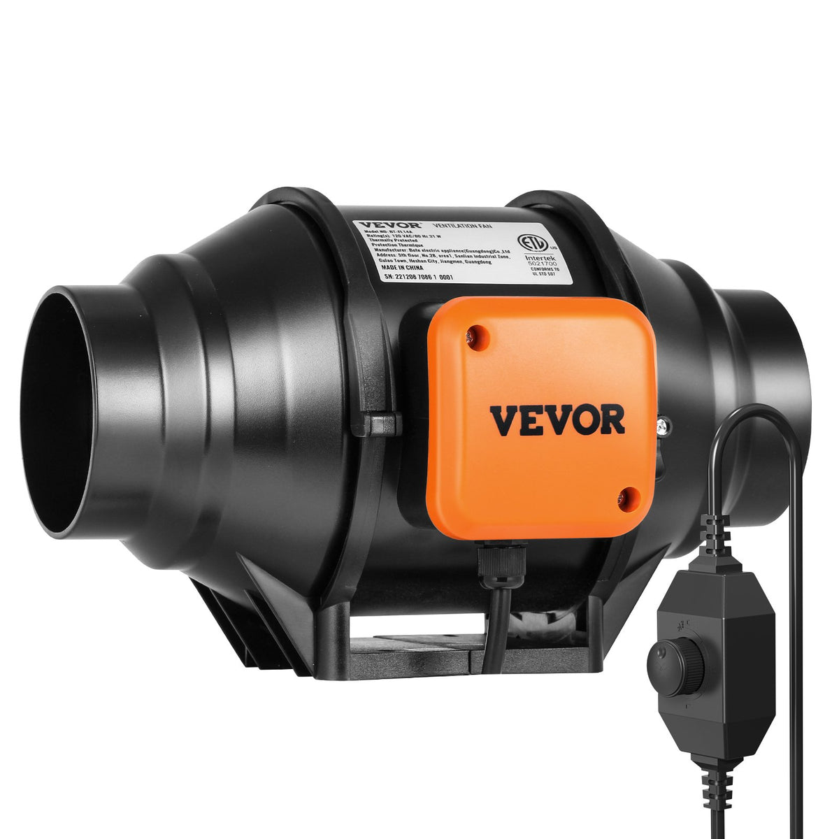 VEVOR 31W Exhaust Duct Fan, Inline Duct Ventilator, Indoor Ventilation Fan