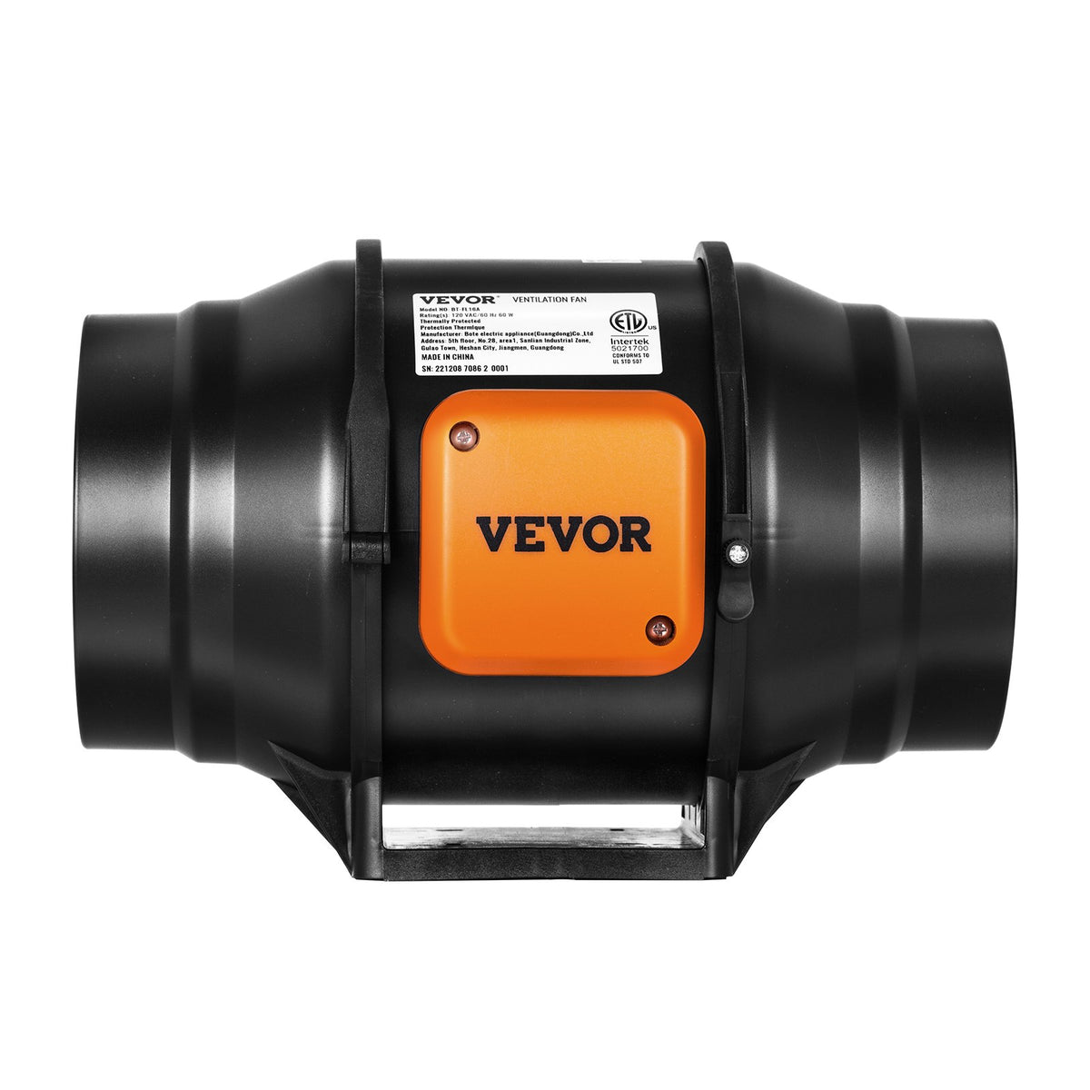 VEVOR 152.4 mm Duct Fan HVAC Exhaust Blower Kit AC Variable Speed Control