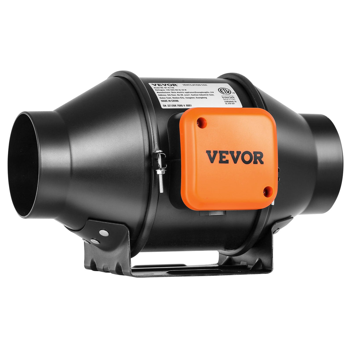 VEVOR 102 mm Duct Fan HVAC Exhaust Fan Kit with EC Speed Control_full description below