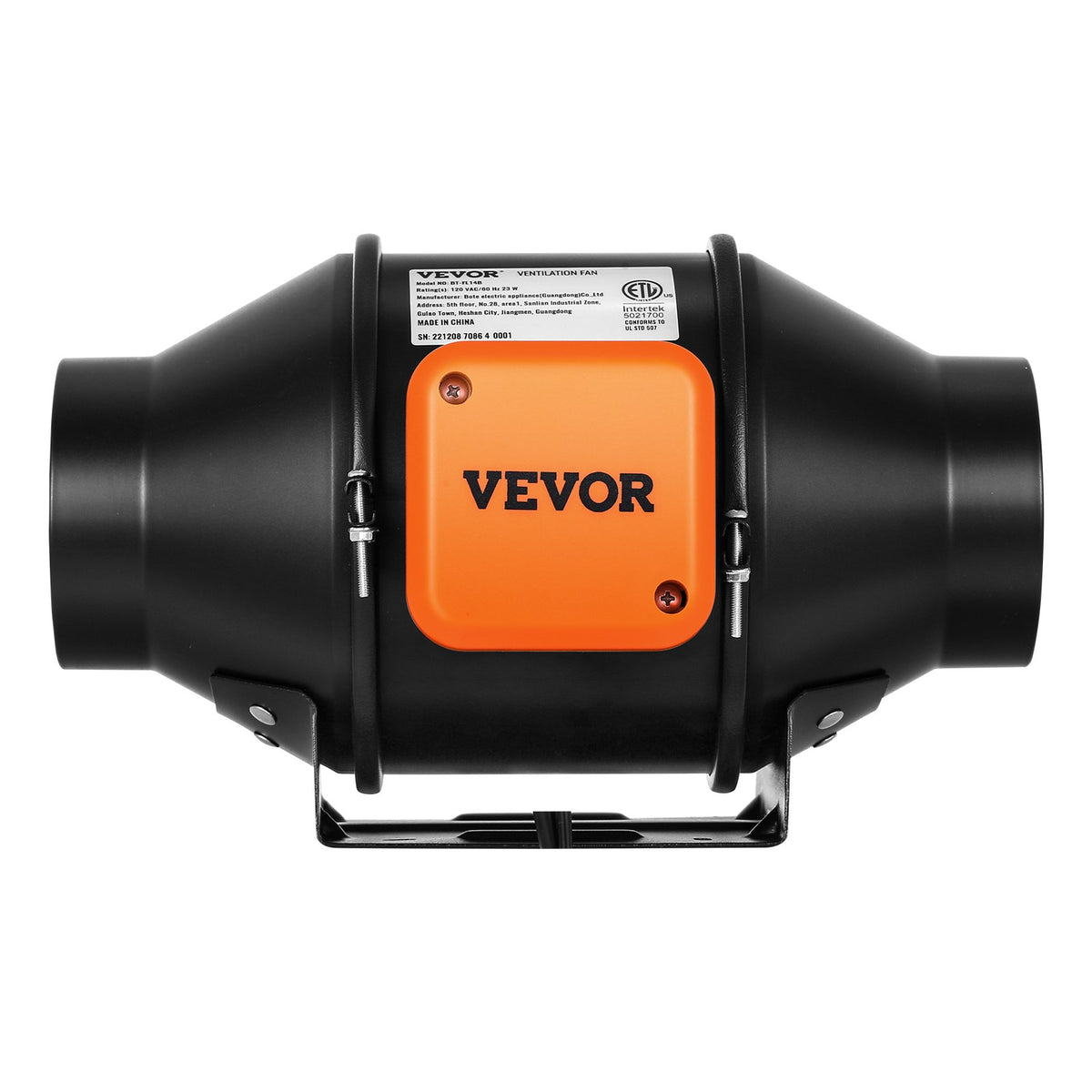 VEVOR 102 mm Duct Fan HVAC Exhaust Fan Kit with EC Speed Control_full description below