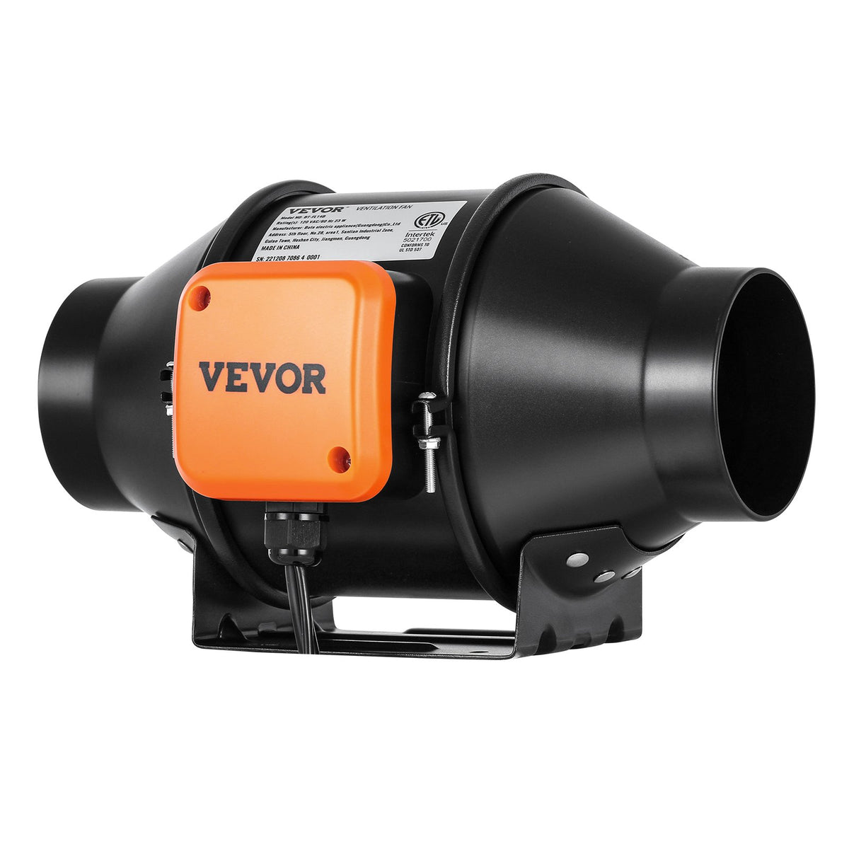 VEVOR 102 mm Duct Fan HVAC Exhaust Fan Kit with EC Speed Control_full description below