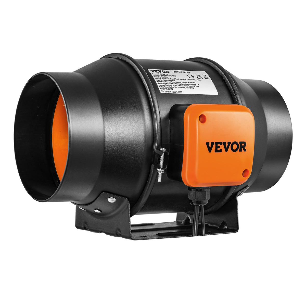VEVOR 6 Inch Duct Fan HVAC Exhaust Fan Kit with EC Variable Speed Control
