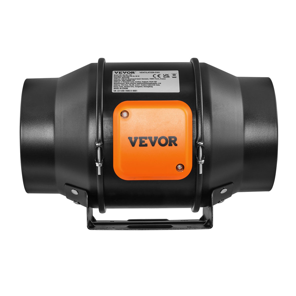 VEVOR 6 Inch Duct Fan HVAC Exhaust Fan Kit with EC Variable Speed Control