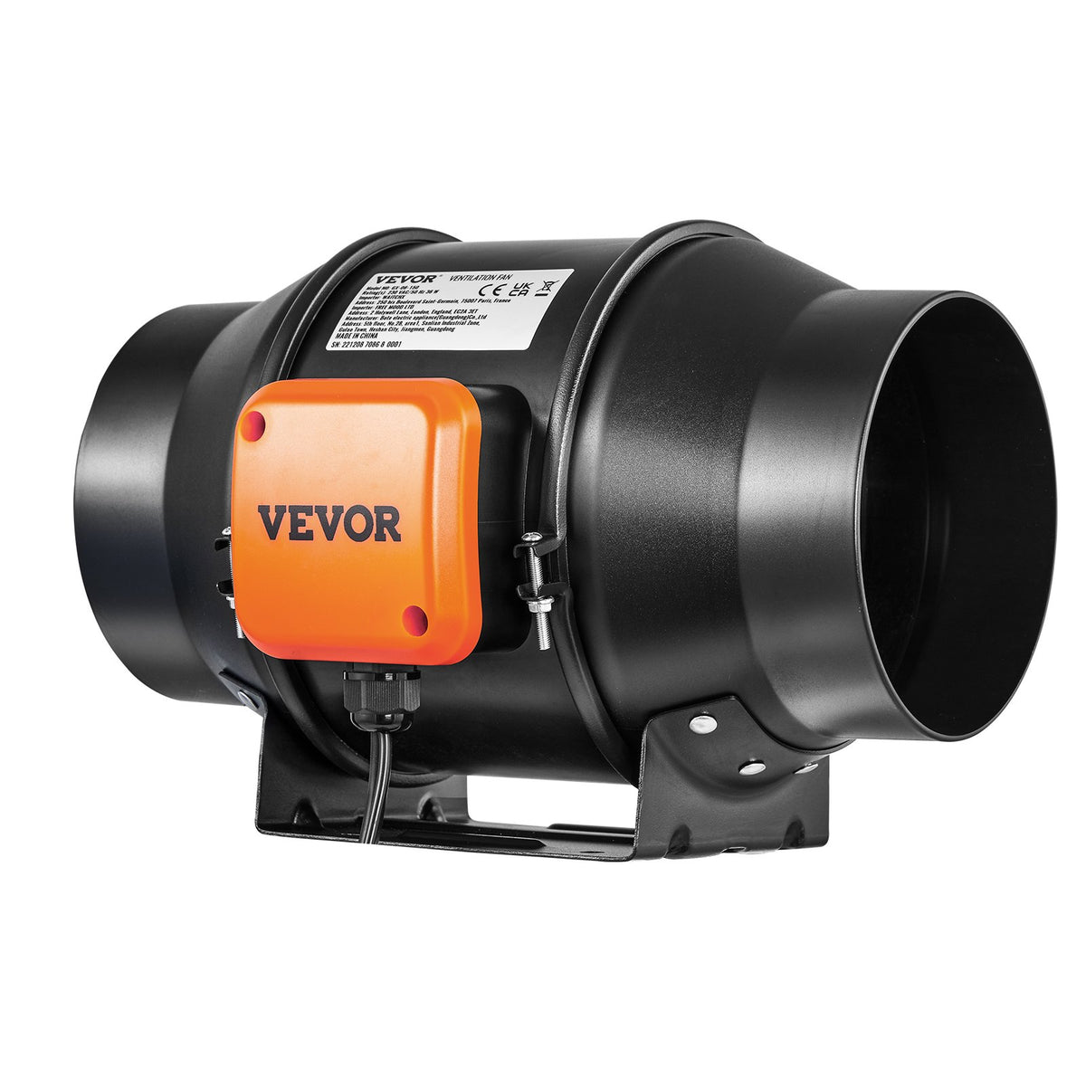 VEVOR 6 Inch Duct Fan HVAC Exhaust Fan Kit with EC Variable Speed Control